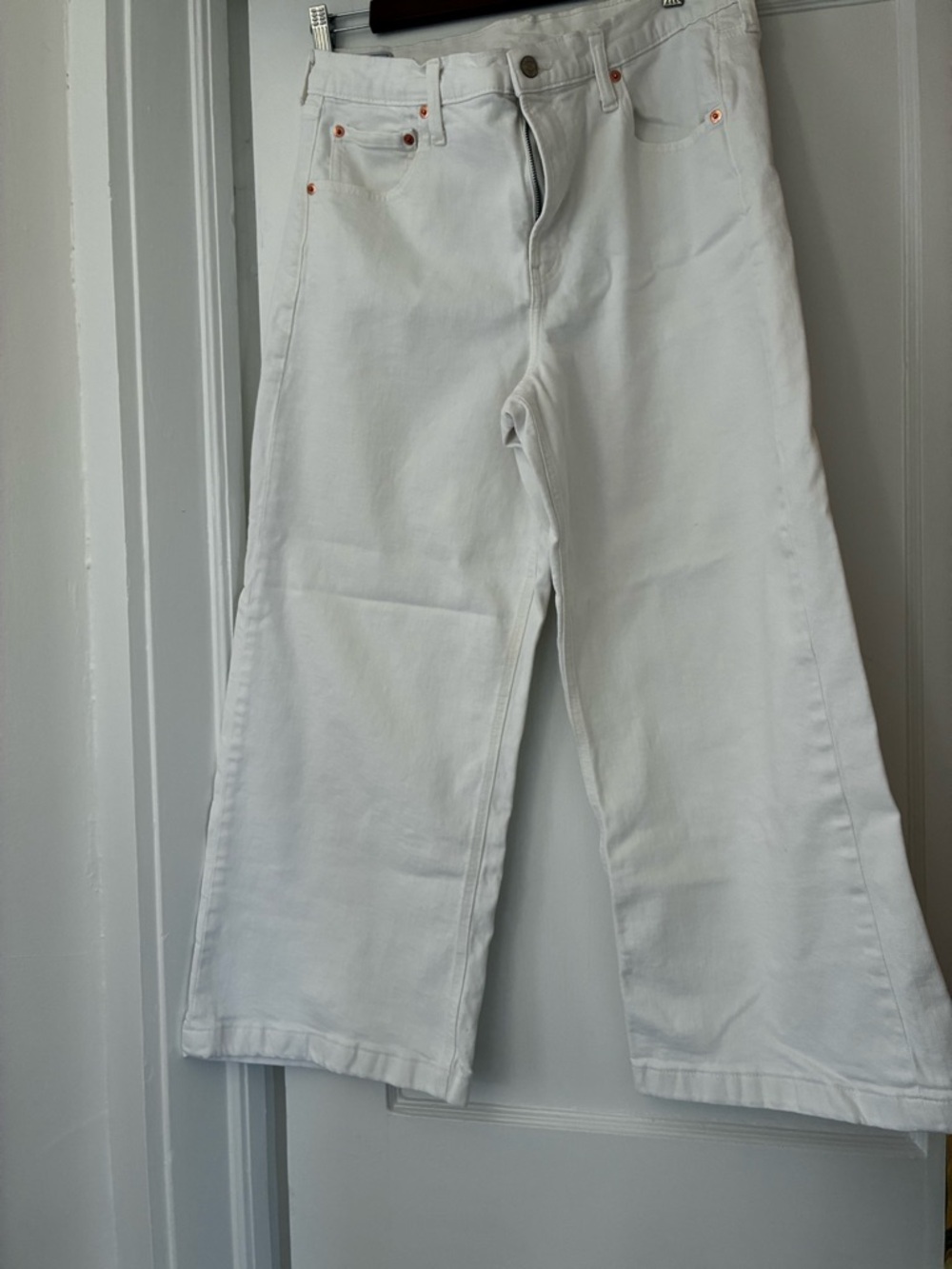 GAP White Wide-Leg Cotton Jeans